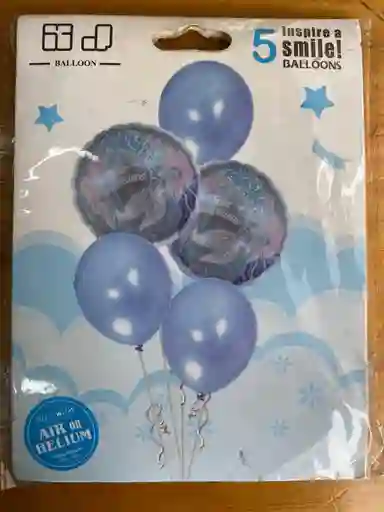 Globos Feliz Cumpleaños - 5 Globos - Azul Mermaid
