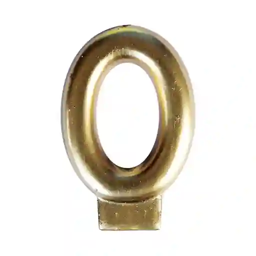 Vela Numero 0 Dorada Metalizada Para Pasteles