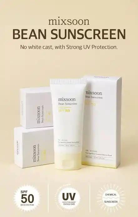 Mixsoon Bean Sunscreen 50 Spf Sun Protector With Airy Texture Protector Solar