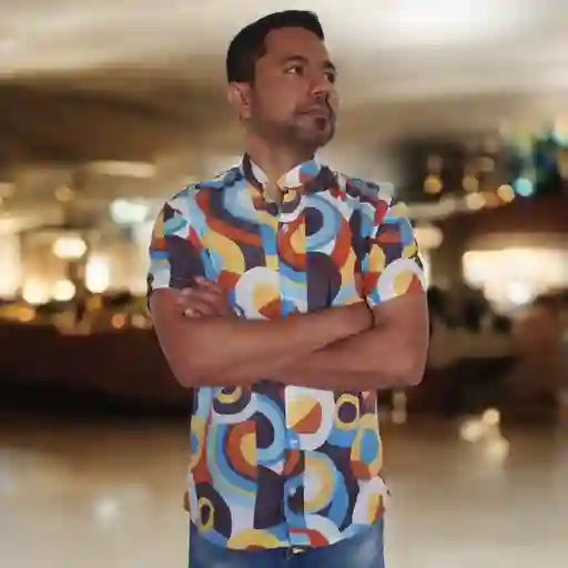 Ultima Unidad!! Camisa Chalís Para Hombre Talla S Circulos Colores