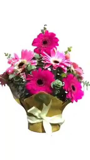 Cesta Yute En Gerberas