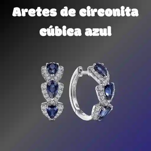 Aretes De Circonita Cúbica Azul