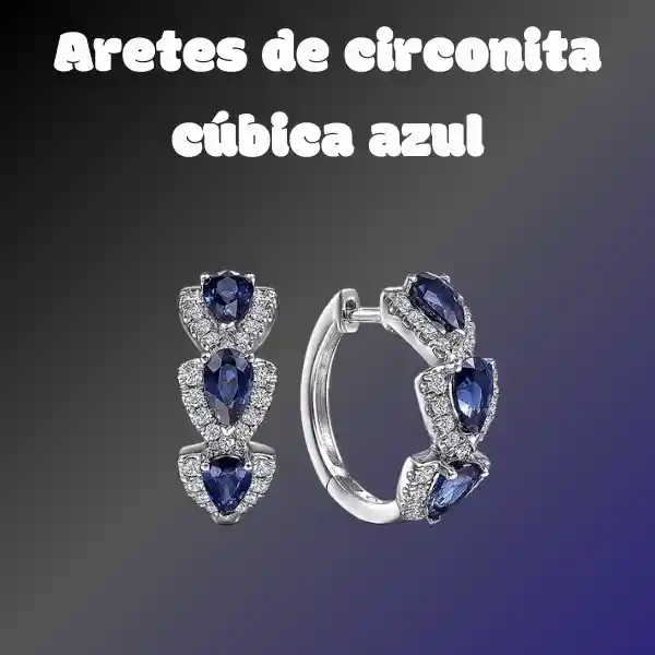 Aretes De Circonita Cúbica Azul