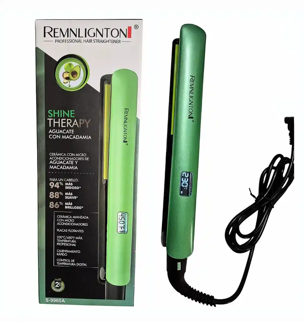 Plancha Para El Cabello Remnlignton Shine Therapy Aguacate Con Macadamia