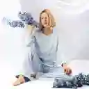 Pijama Tres Pieza Velvet- Talla M Azul