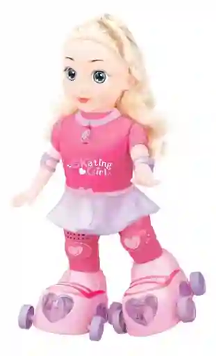 Muñeca Patinadora Luces Y Sonido Juguete Niñas Rosada