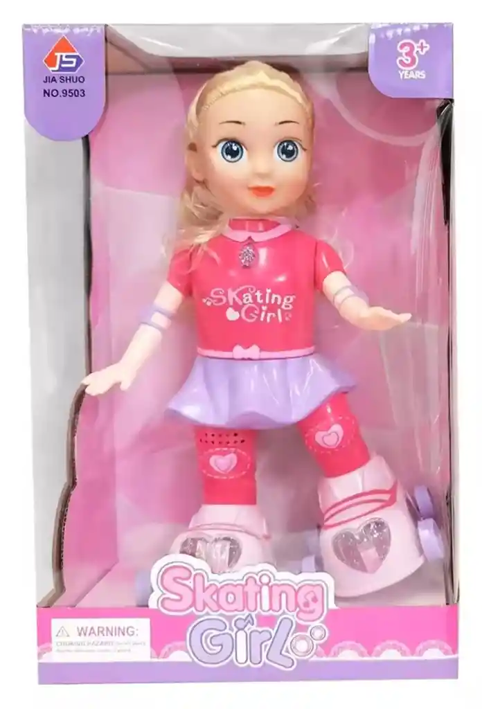 Muñeca Patinadora Luces Y Sonido Juguete Niñas Rosada