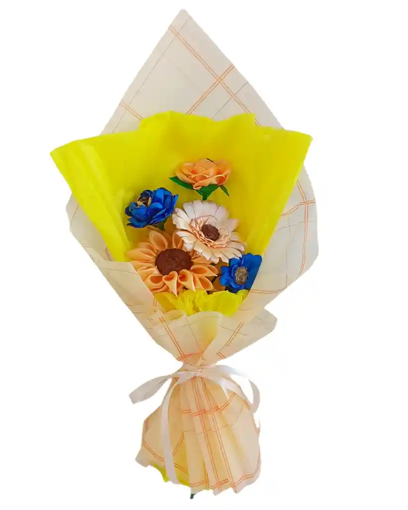 Ramo De Girasol Y Rosas Radiante Con Chocolates