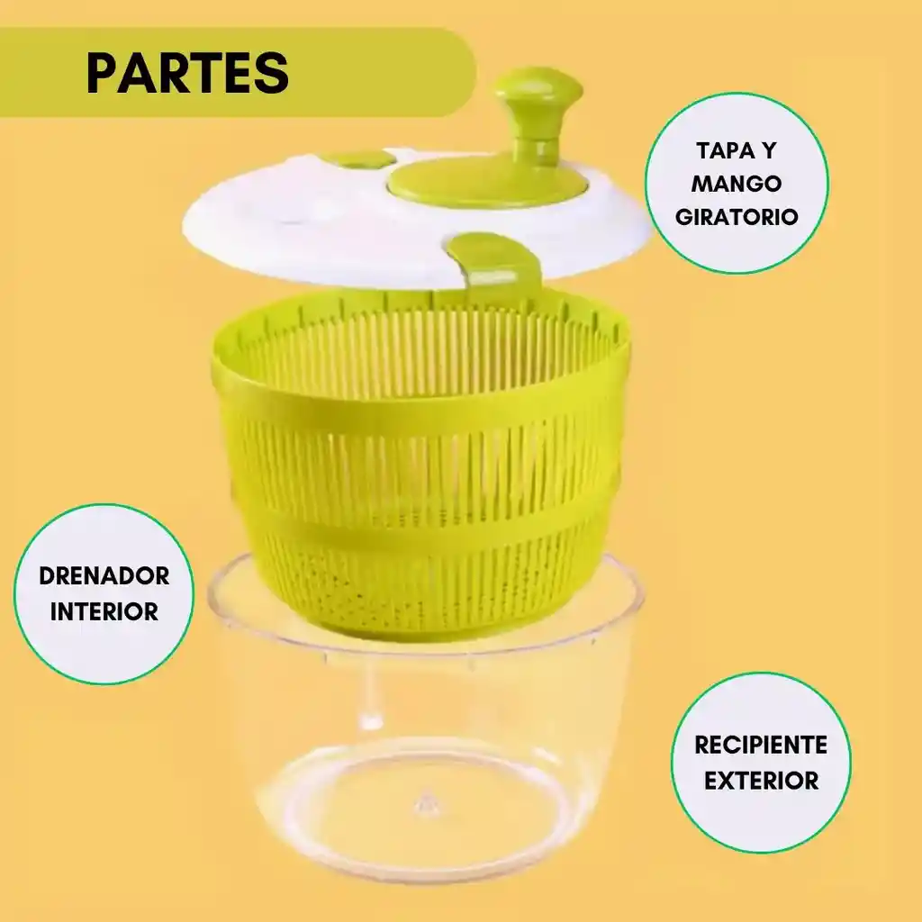 Escurridor Centrifugador Secadora De Verduras Fruta Cocina
