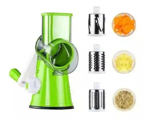 Molino Picatodo Rallador De Verduras 3 En 1 Verde