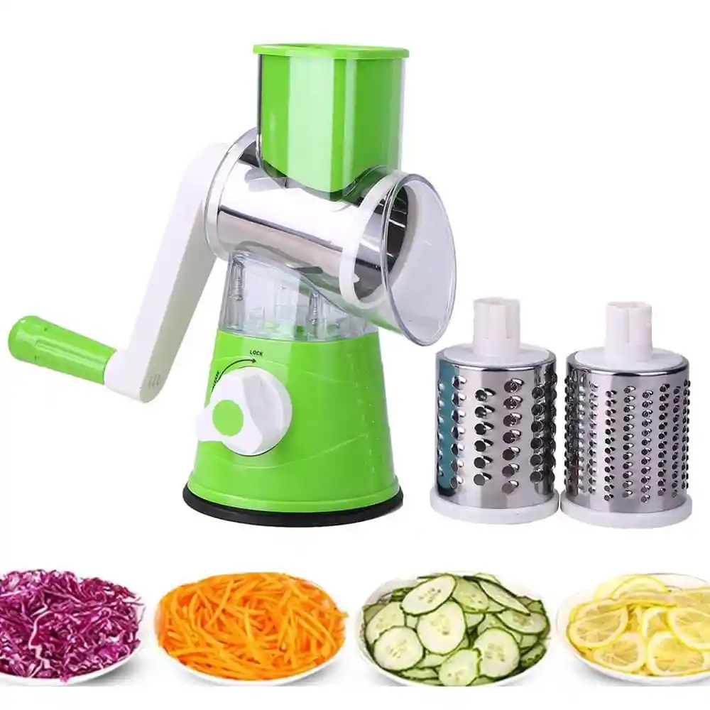 Molino Picatodo Rallador De Verduras 3 En 1 Verde