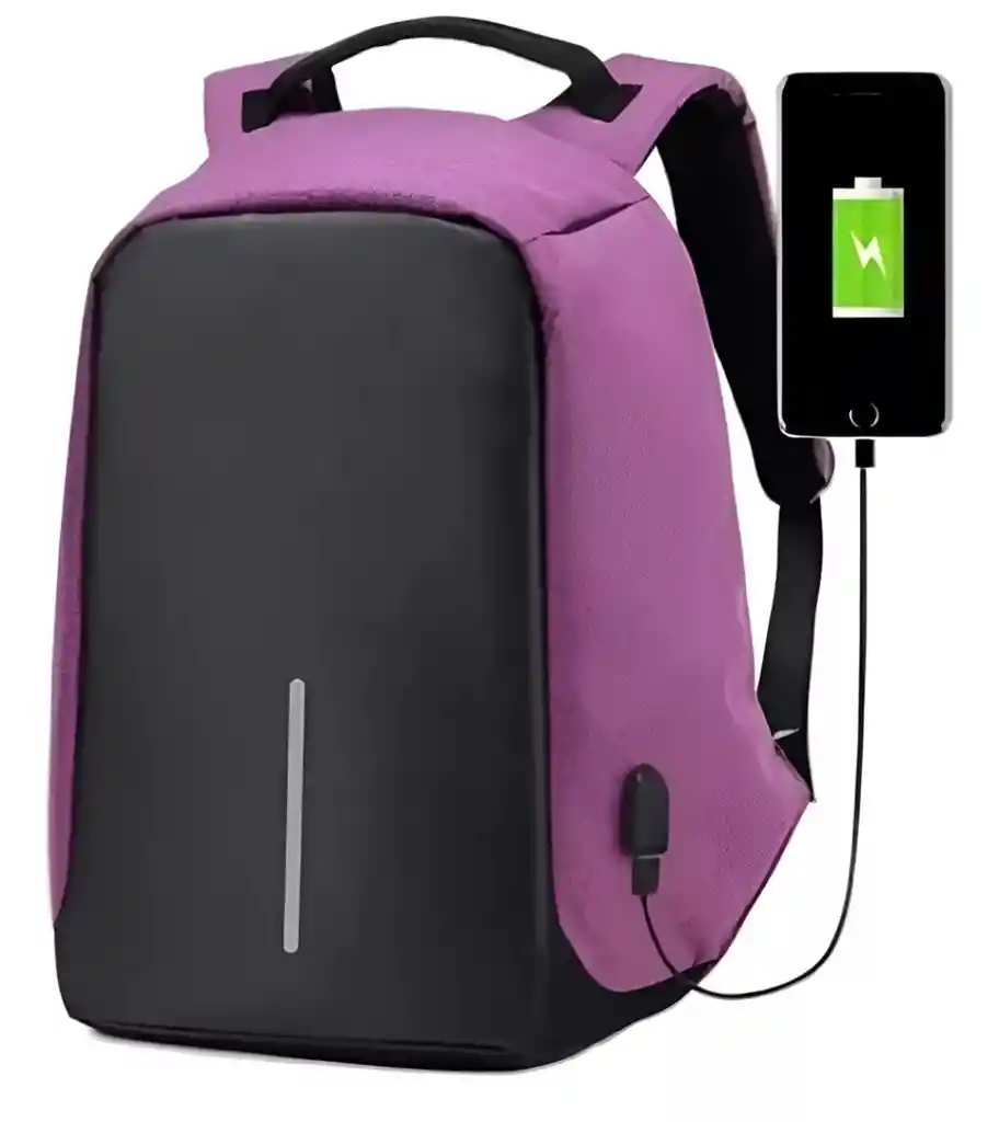 Morral Almacenamiento Bolso Antirrobo Morado
