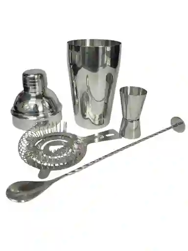Kit Bartender Coctelera Utensilios Bar Acero Inoxidable