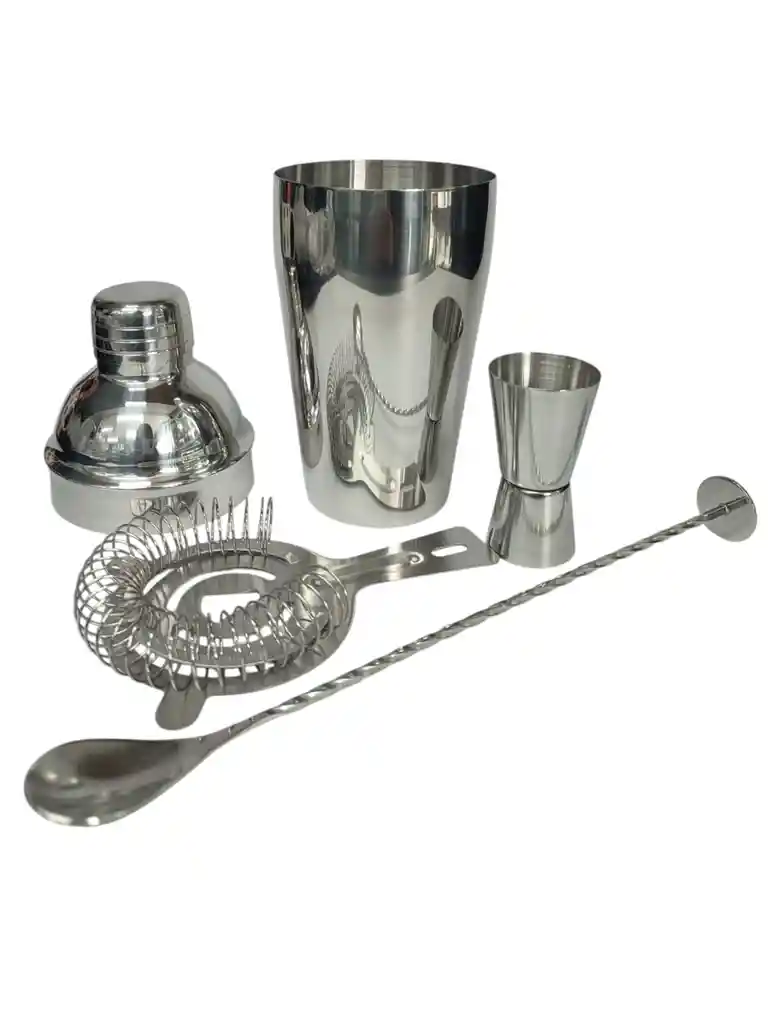 Kit Bartender Coctelera Utensilios Bar Acero Inoxidable