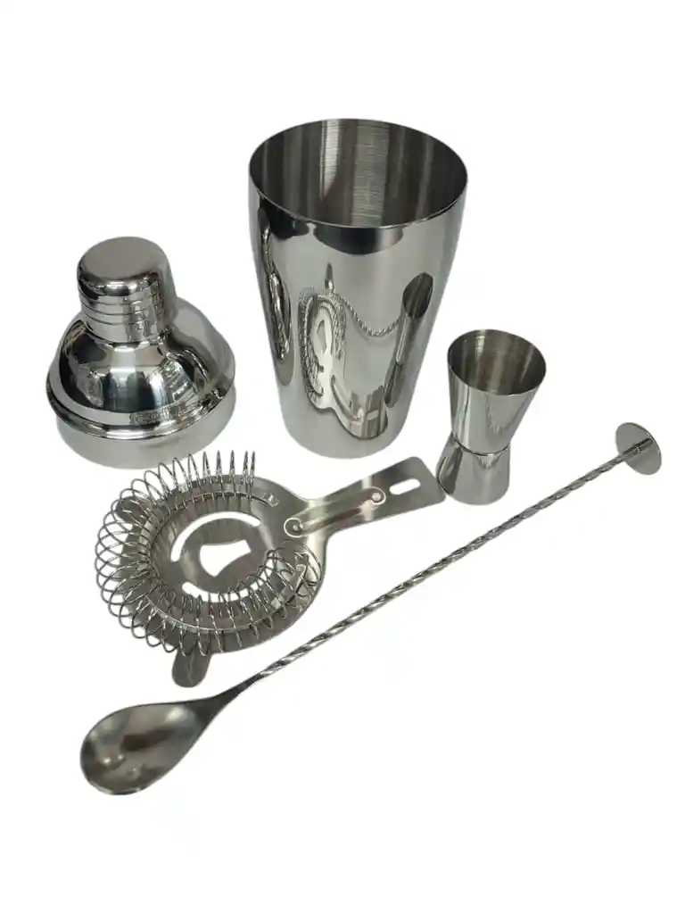 Kit Bartender Coctelera Utensilios Bar Acero Inoxidable