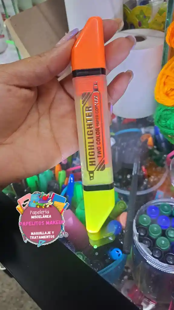 Resaltador Doble Punta Naranja-amarillo