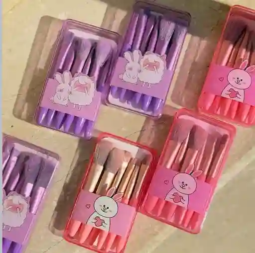 🎀 Set De Brochas X6 En Cajita Kawaii – ¡cute, Compacto Y Súper Útil!