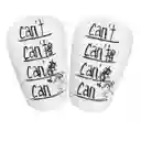 Mini Espinilleras Canilleras Futbol Protección Comodidad Color Blanco Con Letras Negras