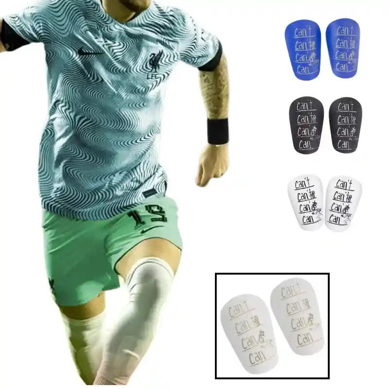 Mini Espinilleras Canilleras Futbol Protección Comodidad Color Negro