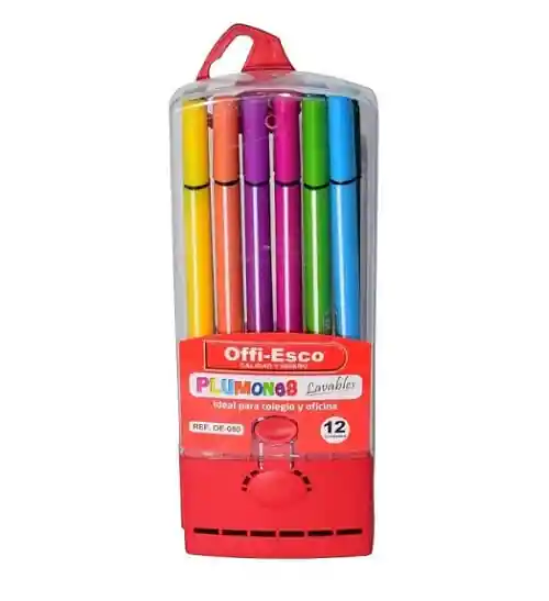 Plumones Lavables X12und Offi- Esco