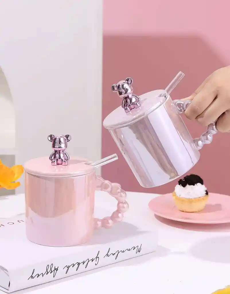 Mug Con Tapa De Osito
