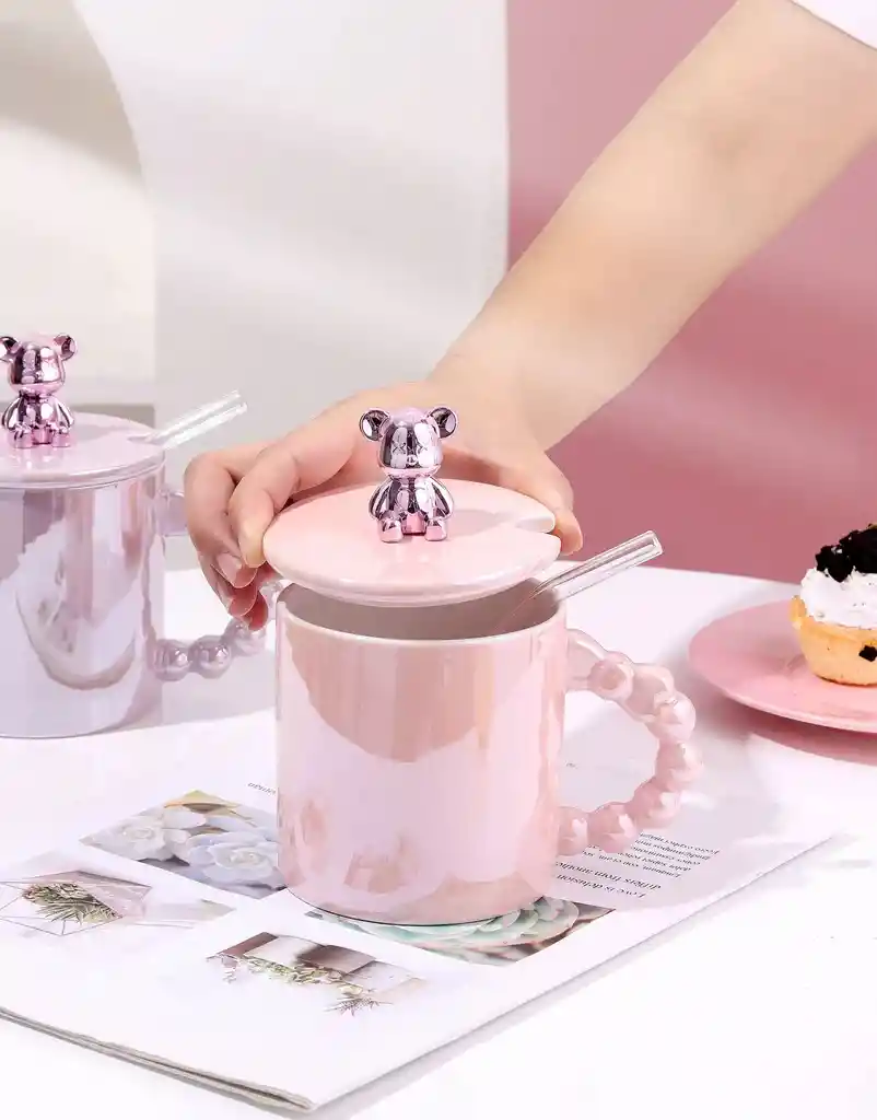 Mug Con Tapa De Osito