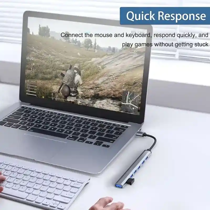 Hub Usb/tipo C 3.0 7 Puertos En Aluminio