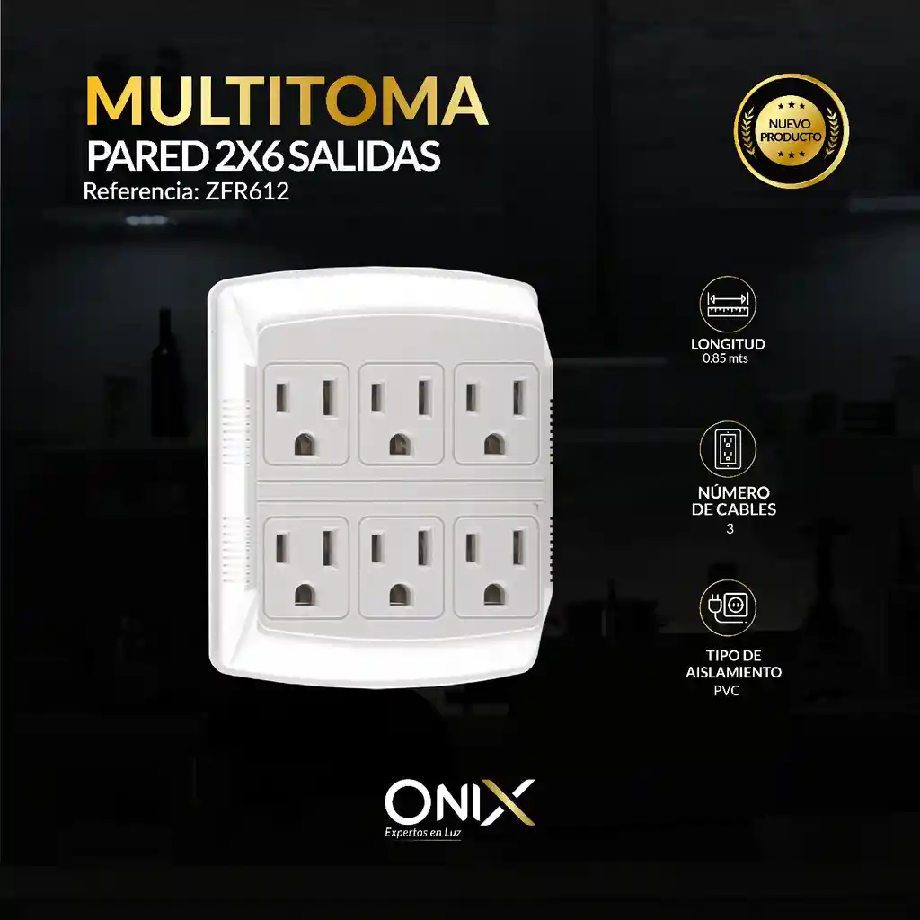 Multi Toma Pared 6 Salidas