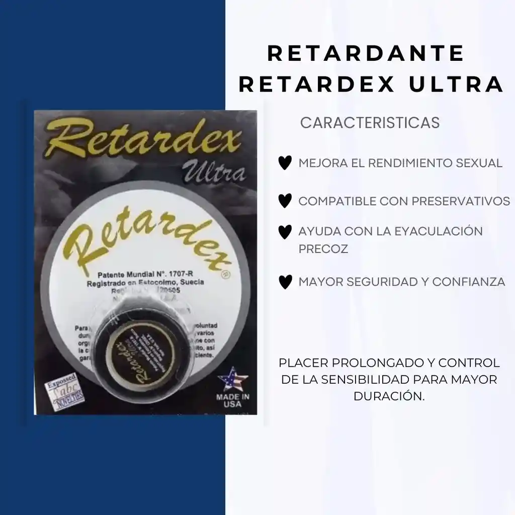 Retardante Eyaculación Masculina Retardex Ultra Para Mayor Duración