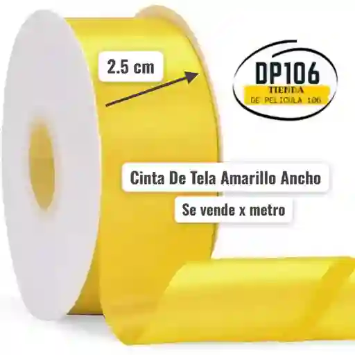 Cinta De Tela Amarillo Ancho 2.5 Cm X Metro