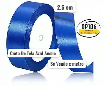 Cinta De Tela Azul Ancho 2.5 Cm X Metro