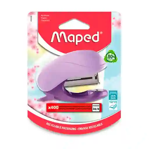 Grapadora Maped Rosa + Paq De Ganchos
