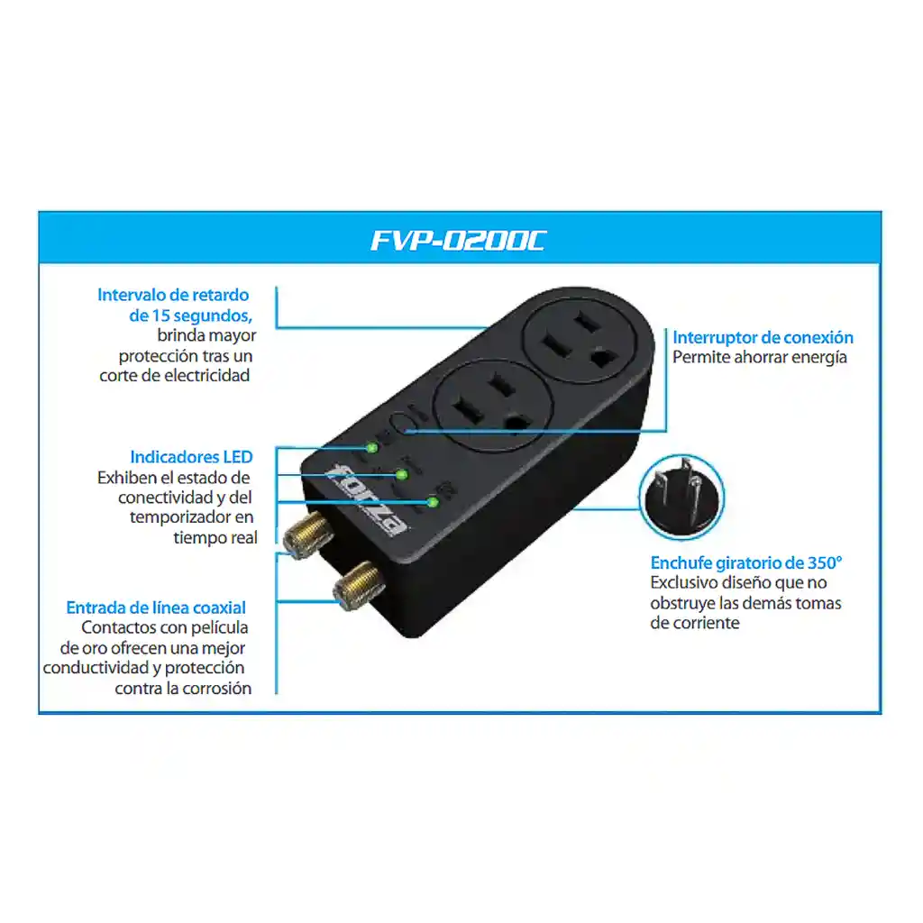 Protector De Voltaje 110/120v Forza Fvp-0200v Zion 2k30