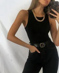 Body Alto Talla M/l Negro