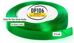 Cinta De Tela Verde Ancho 2.5 Cm X Metro