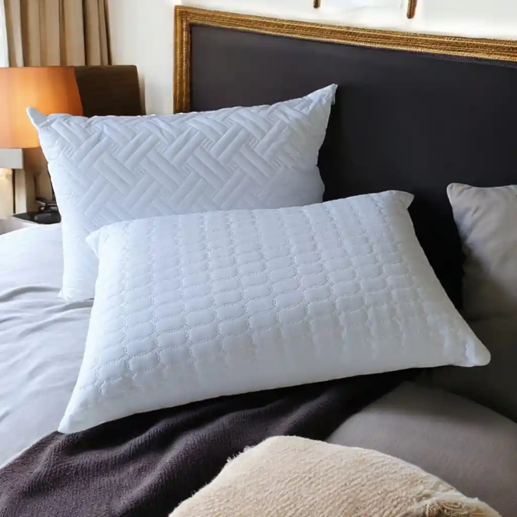 Setx2 Almohadas Altas Con Funda Gruesa 65x45x16 Cm
