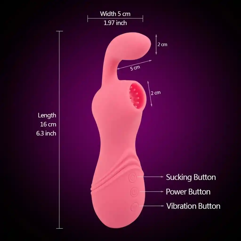 Vibrador Succionador De Clitoris Masajea Recargable 26495-28