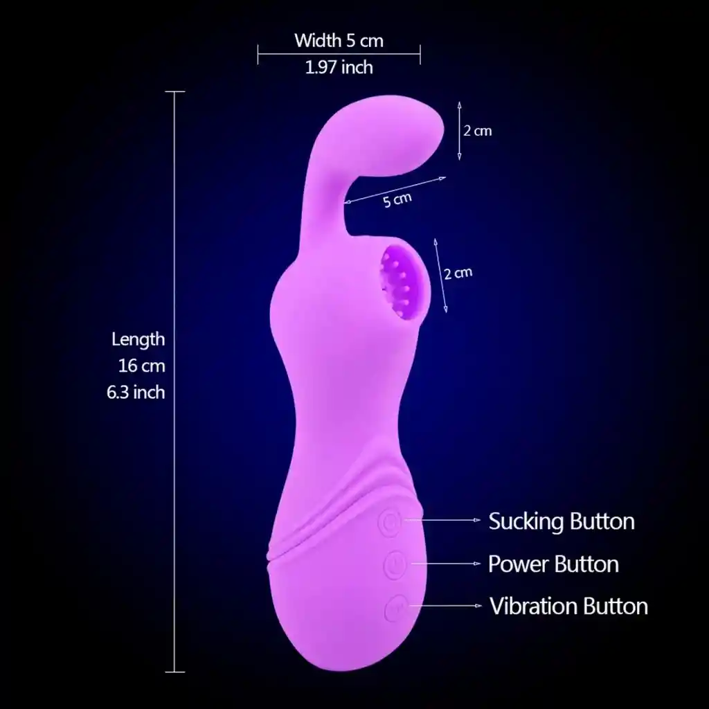 Vibrador Succionador De Clitoris Masajea Recargable 26495-28
