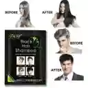 Champú Tinte Para Cabello Cubre Canas Color Negro 10 Sobres