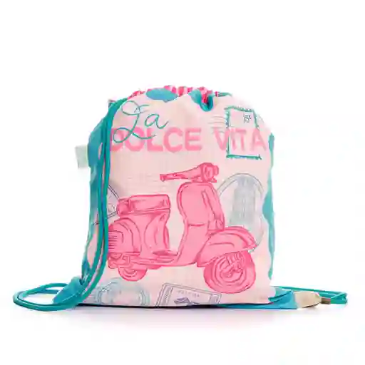 Bolso Tipo Tula Italia Rosada En Tela Antifluido