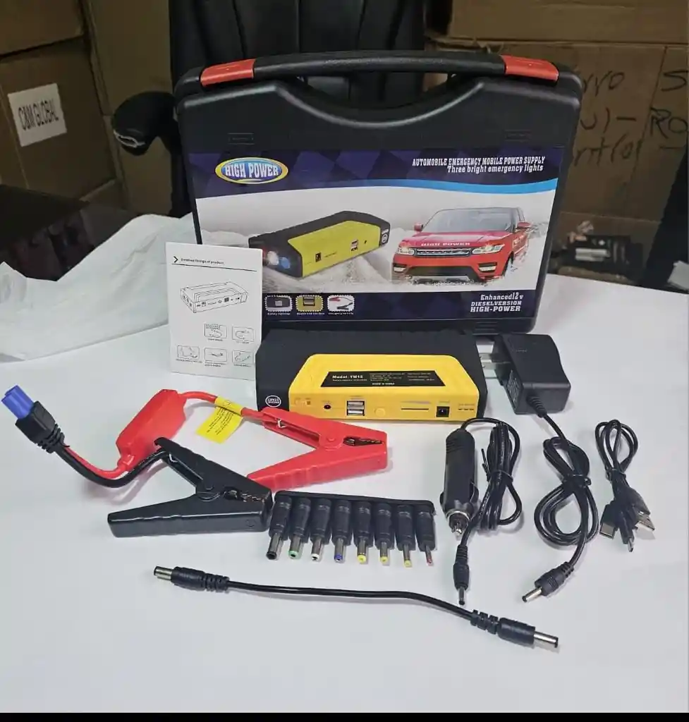 Batería Repuesto Emergencia Iniciador Auto Moto + Estuche Con Power Bank