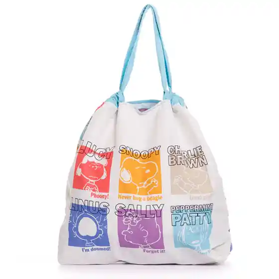 Bolsa Ecologica Snoopy Words In Colors En Tela Anfluído Plegable