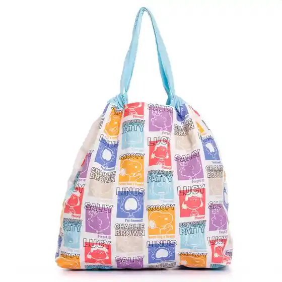 Bolsa Ecologica Snoopy Words In Colors En Tela Anfluído Plegable