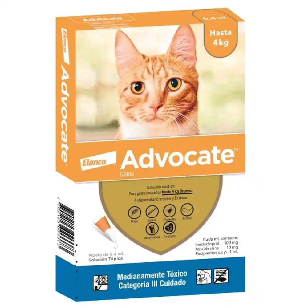 Advocate Antiparasitario Para Gato Pequeño Hasta 4 Kg