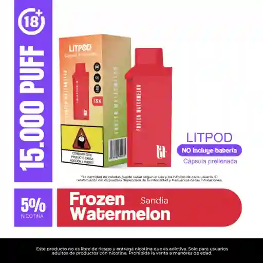 Pod Lit Frozen Watermelon 15.000 Puffs Recarga