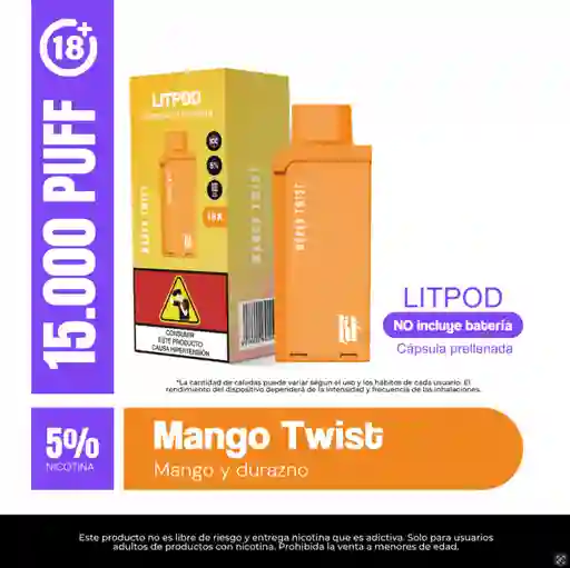 Pod Lit Mango Twist 15.000 Puffs Recarga
