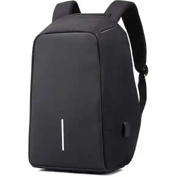 Mochila Antirrobo Impermeable Con Puerto Usb Negro