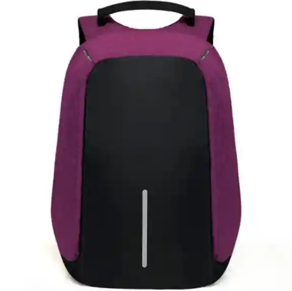 Mochila Antirrobo Impermeable Con Puerto Usb Morado