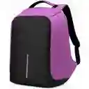 Mochila Antirrobo Impermeable Con Puerto Usb Morado