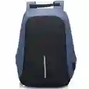 Mochila Antirrobo Impermeable Con Puerto Usb Azul